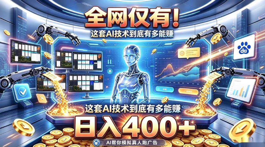 全网仅有！这套AI技术到底有多能賺，日入400+，无需人工干预，实现真正被动变现【揭秘】-资源后花园