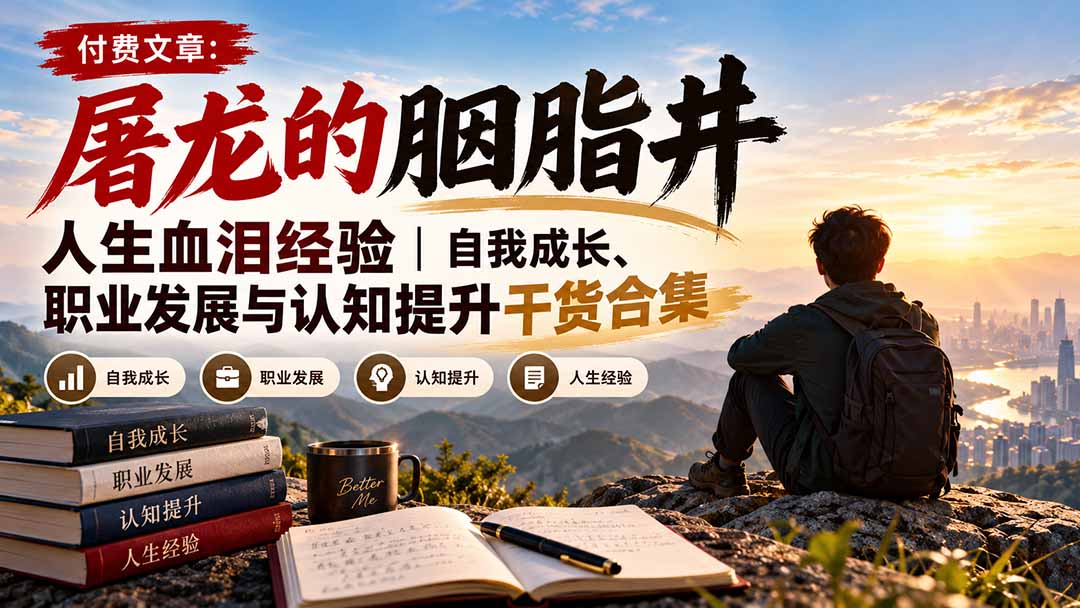 付费文章：屠龙的胭脂井人生血泪经验｜自我成长、职业发展与认知提升干货合集-资源后花园