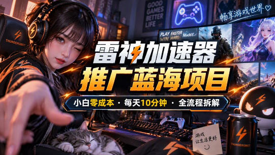 雷神加速器推广5.0实操教程：口令图文玩法全流程拆解(零成本·每天10分钟)-资源后花园