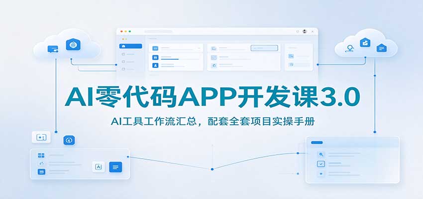 AI零代码APP开发课3.0：AI工具工作流汇总，配套全套项目实操手册-资源后花园