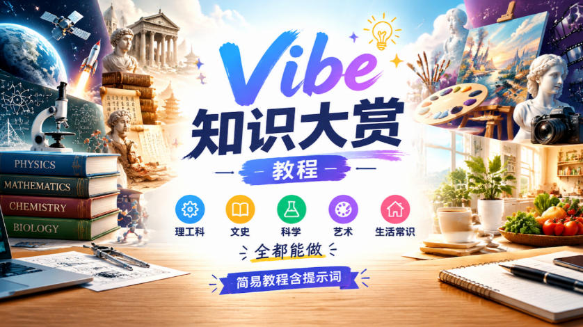 Vibe知识大赏教程，理工科、文史、科学、艺术、生活常识全都能做，简易教程含提示词(更新1025)-资源后花园