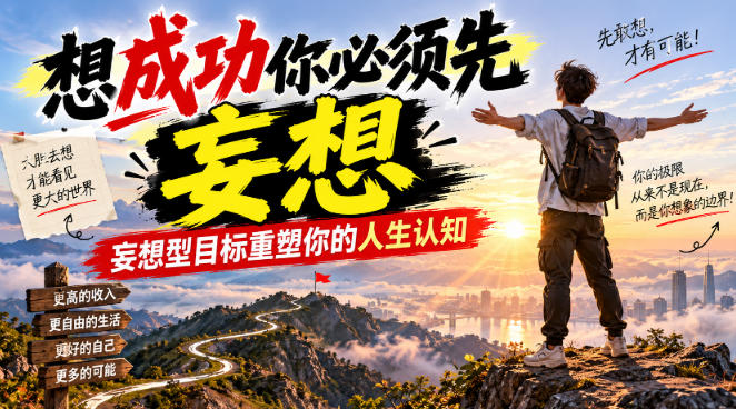 付费文章：想成功你必须先妄想，妄想型目标重塑你的人生认知-资源后花园